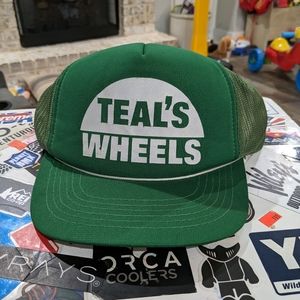 Vintage Teal's Wheels Trucker Hat